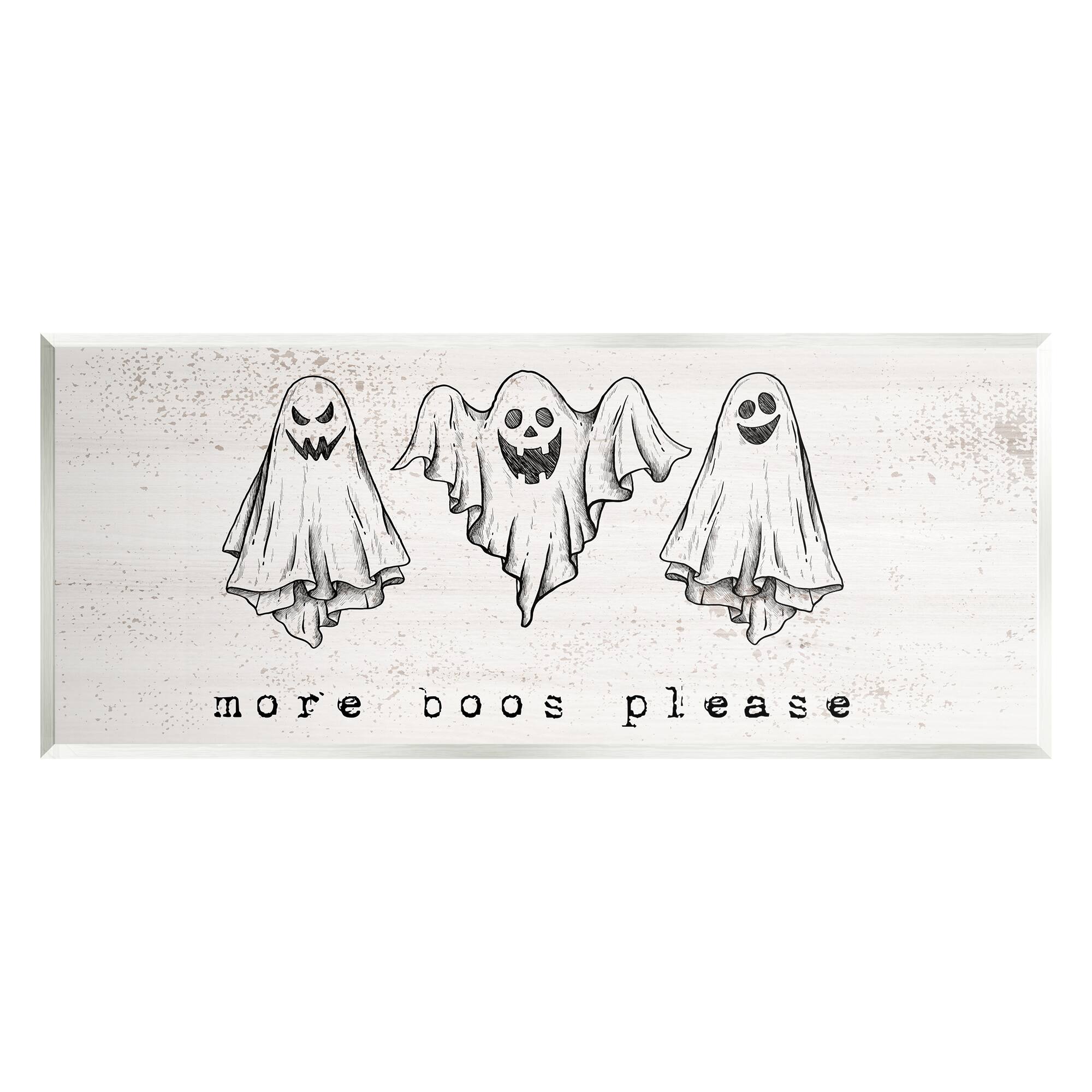 Stupell Industries More Boos Please Scary Ghosts Wall Plaque Art